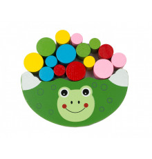 Детская игрушка балансир Божья коровка MD 1276 деревянная Лягушка