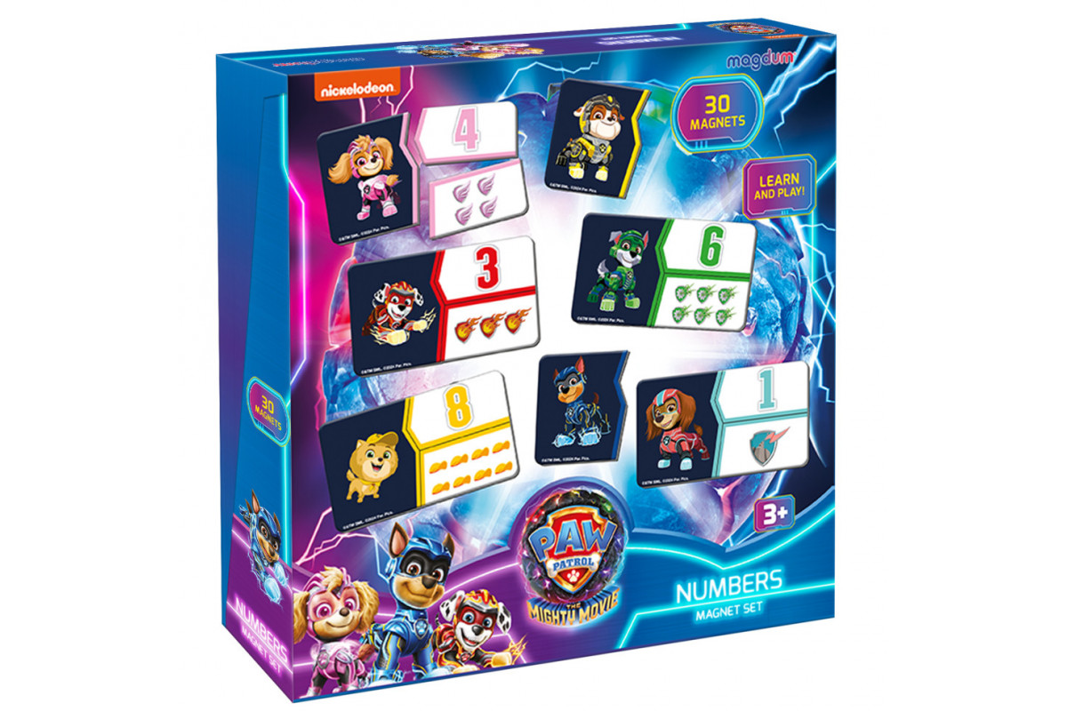 Набор магнитов Щенячий патруль Цифры и счет ML4034-22, 30 магнитов