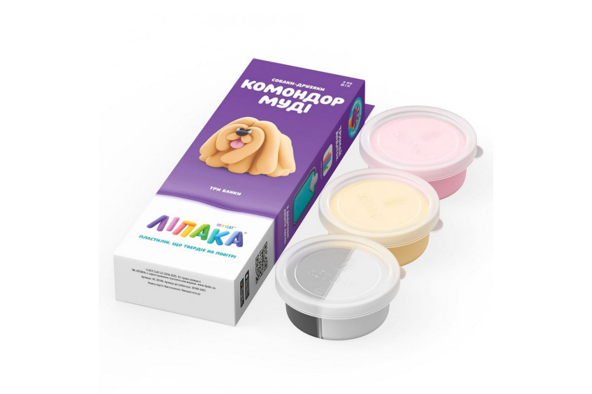 Набор пластилина "Собаки-Друзья: Комондор Муди" ЛИПАКА 30149-UA01 самостоятельно затвердевает