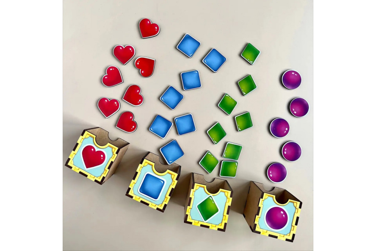 Дерев'яна настільна гра "Фігури" Ubumblebees (ПСД072) PSD072 сортер-комодик