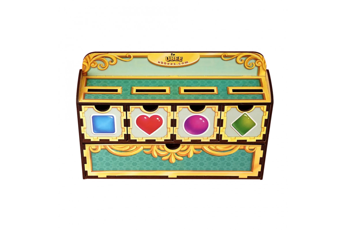 Дерев'яна настільна гра "Фігури" Ubumblebees (ПСД072) PSD072 сортер-комодик