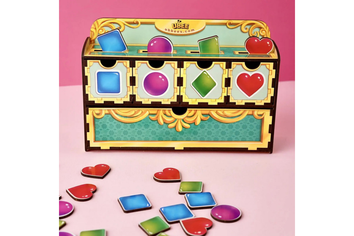 Дерев'яна настільна гра "Фігури" Ubumblebees (ПСД072) PSD072 сортер-комодик