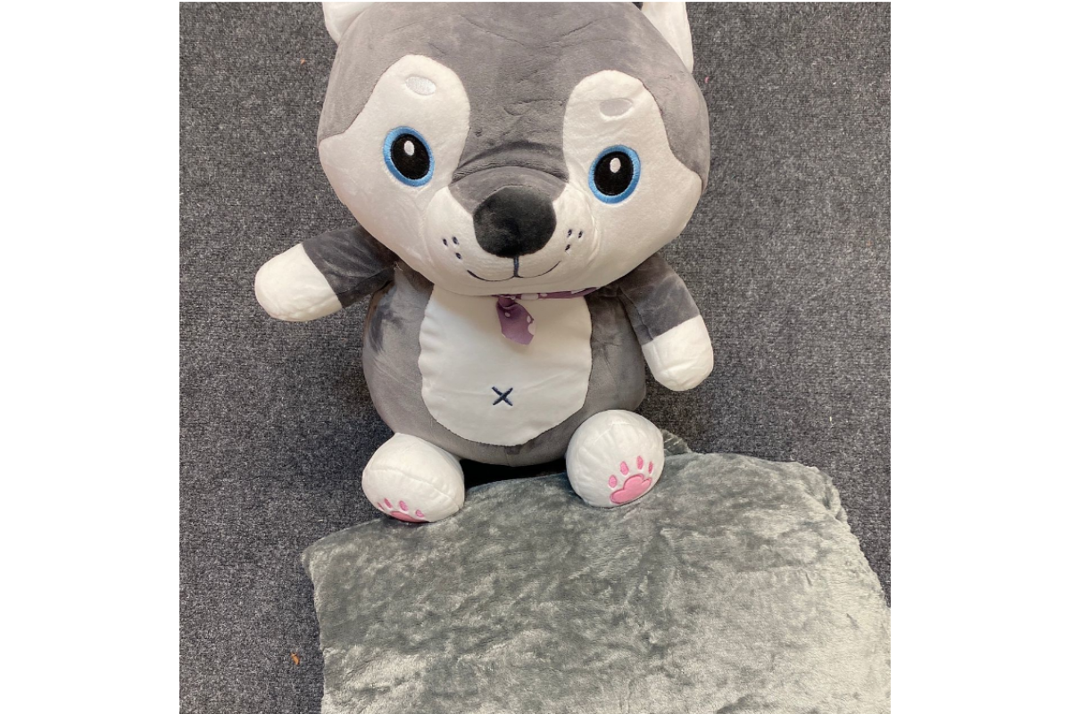 Детская мягкая игрушка "Собачка" L1131 игрушка с пледом, размер 50 см