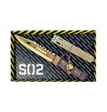 Набір ножів сувенірних дерев'яних SO-2 "МЕТЕЛЬ LEGASY & M-9 BAYONET GOLD" SO2-2-B