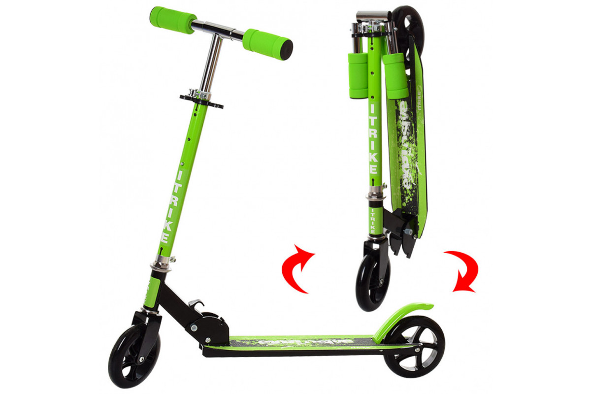 Самокат с подножкой SR 2-005 складной  2-005-GRB