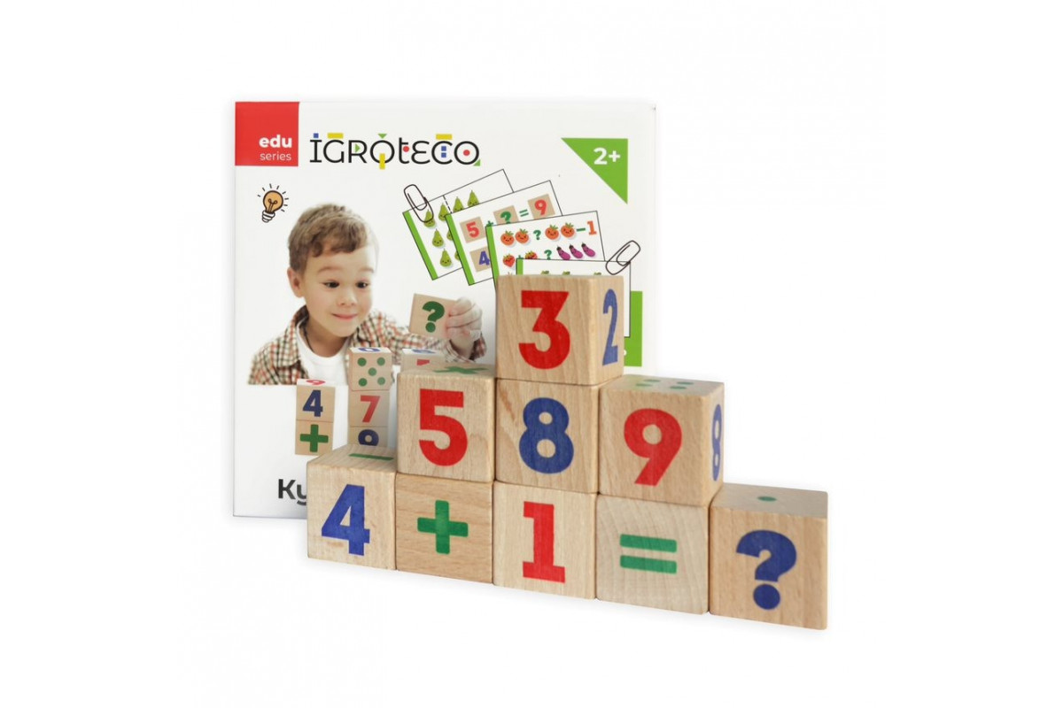 Развивающие кубики "Математика" 900736, 9 кубиков, 30 заданий