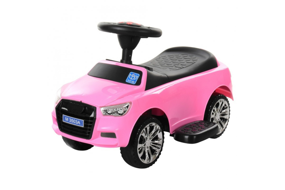 Детская каталка-толокар M 3503A-8 Розовый, с родительской ручкой