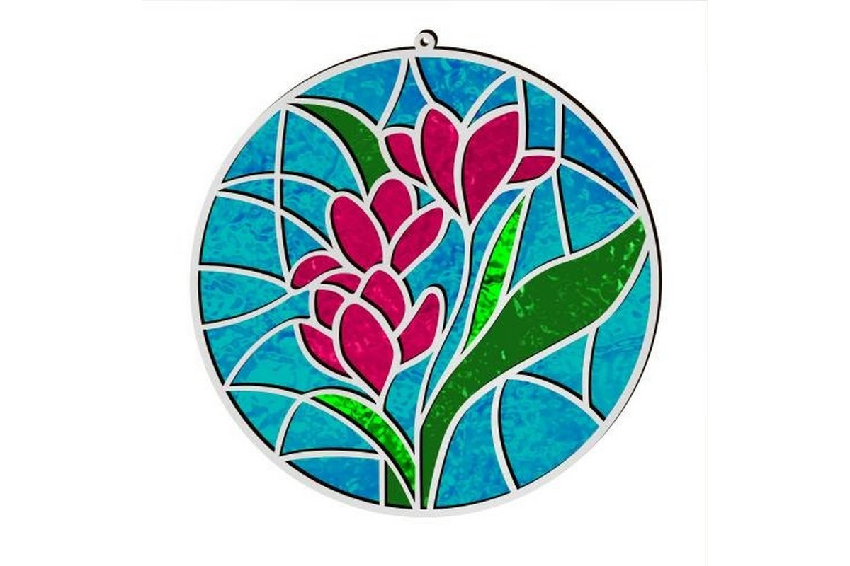 Набор для витражной живописи по номерам "Весенние цветы" FDSGK-06