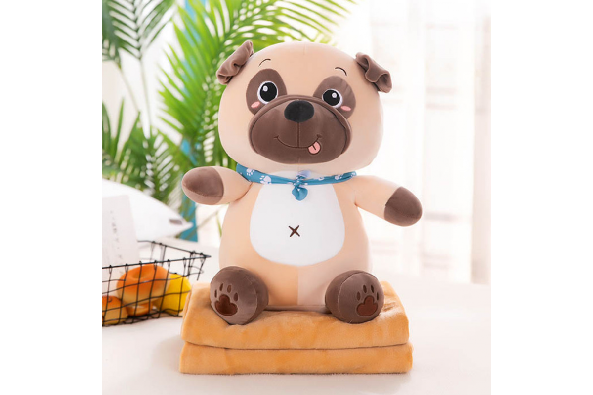 Детская мягкая игрушка "Собачка" L1130 игрушка с пледом, размер 50 см