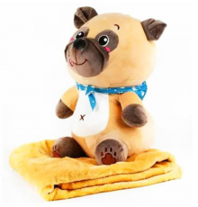 Дитяча м'яка іграшка "Собачка" L1130 іграшка з пледом, розмір 50 см