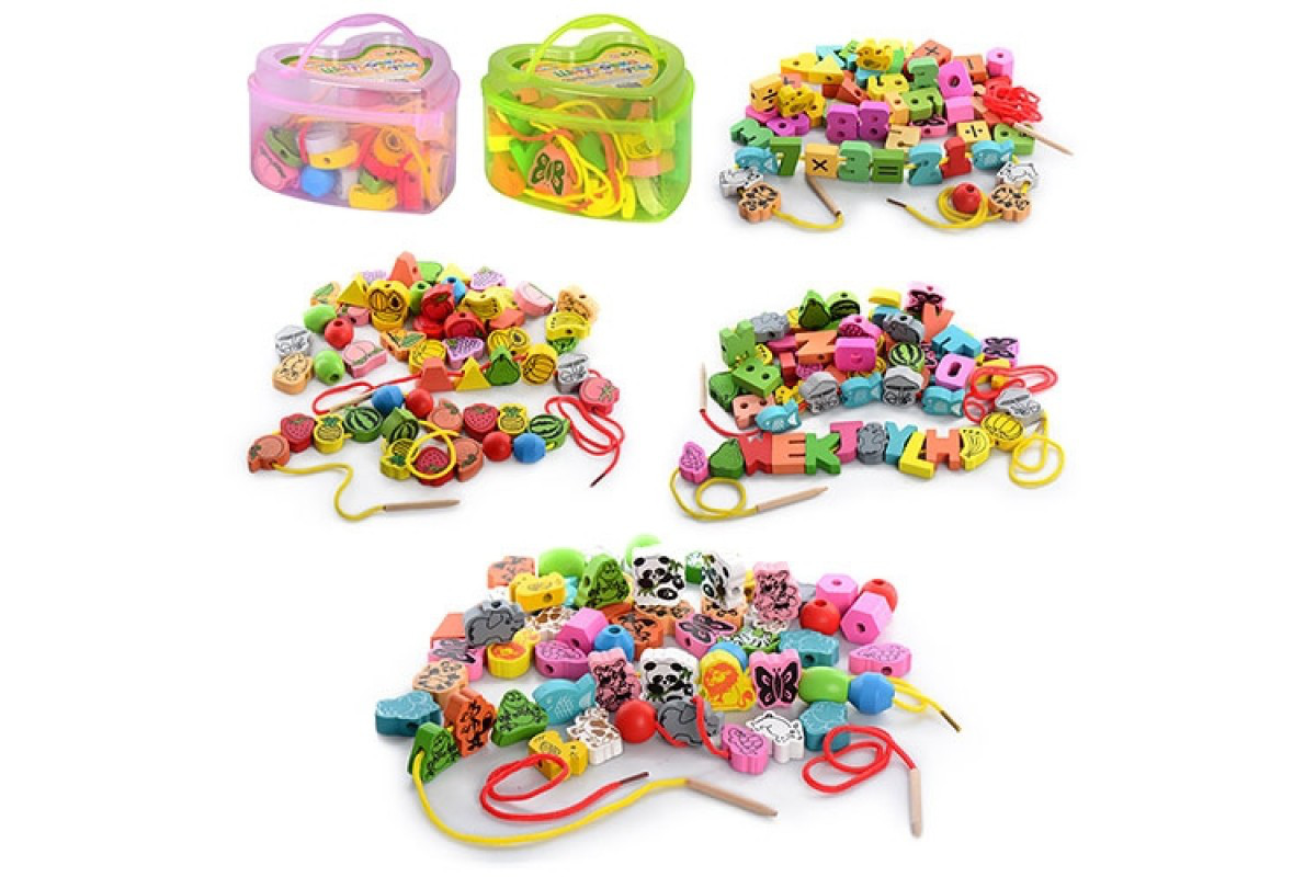 Развивающая игрушка Шнуровка бусы MD 0344 в банке