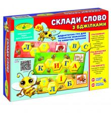 Детская настольная игра "Составь слово с пчелками" 82609 на укр. языке
