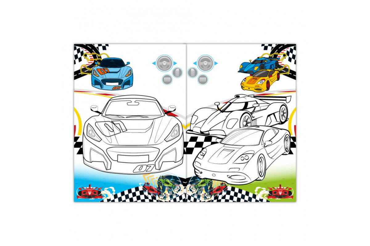 Дитяча розмальовка "Автоперегони" РМ-77-01 з маскою