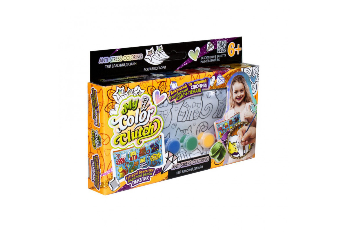 Пенал разрисовка "My color Clutch" Danko Toys  CCL-01-01U Коты