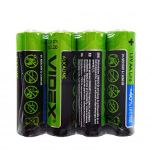 Батарейка щелочная Videx Alkaline Videx LR6 AAx4, LR06/AA блистер 4 штуки пальчики блистер