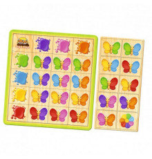 Деревянный пазл-сортер "Бабочки" Ubumblebees (ПСФ106) PSF106 изучение цветов