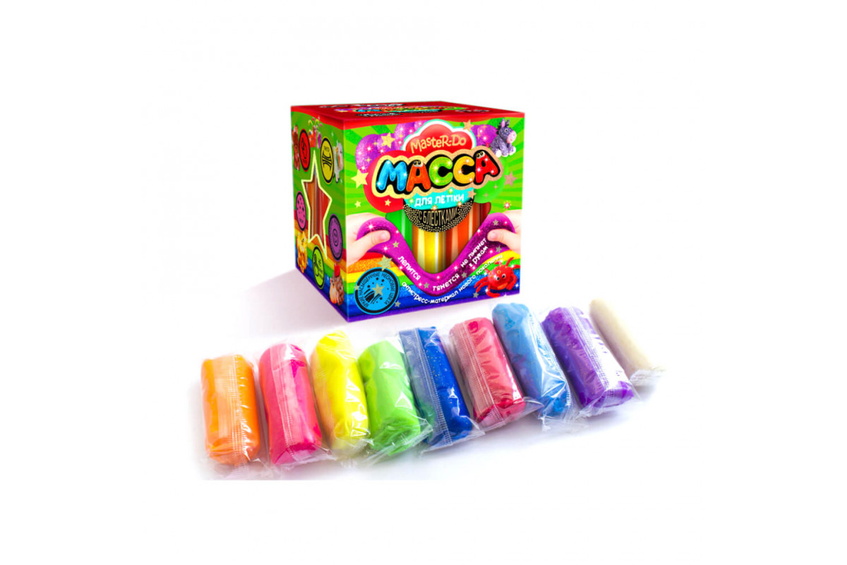 Тесто для лепки "Master Do" 9 цветов MMD-01-01…07 с блестками 7596DT  Вид 7