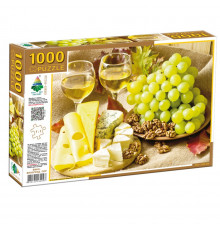 Пазл классический "Вино, виноград, сыр" 84993, 1000 элементов