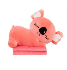 Дитяча м'яка іграшка "Коала" L1129(Pink) іграшка з пледом, розмір 50 см