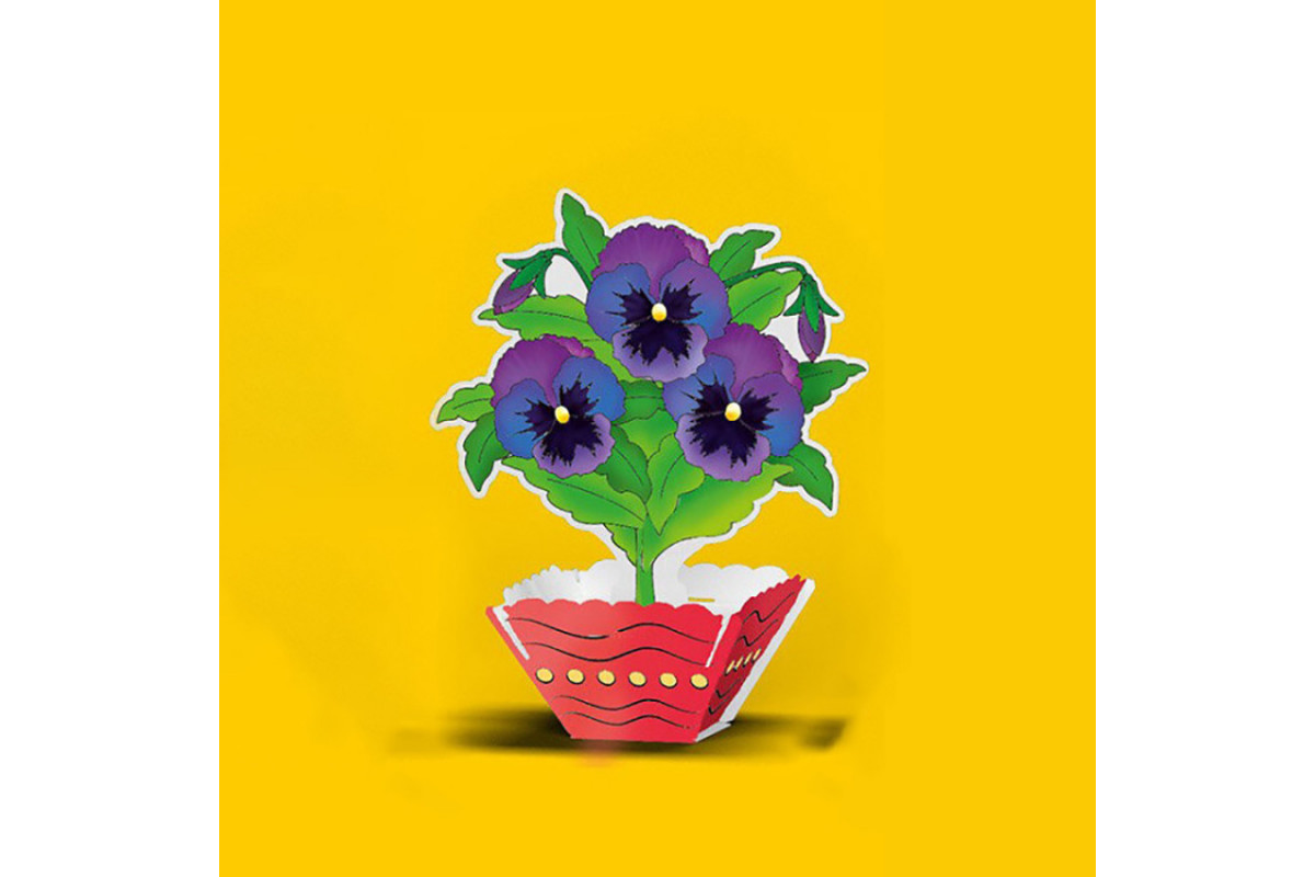 Набір для творчості Конструктор розмальовка 3Д "Фіалки" 126367 з олівцями