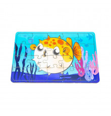 Детский деревянный пазл Рыбка фугу Арт-10020, 20 элементов