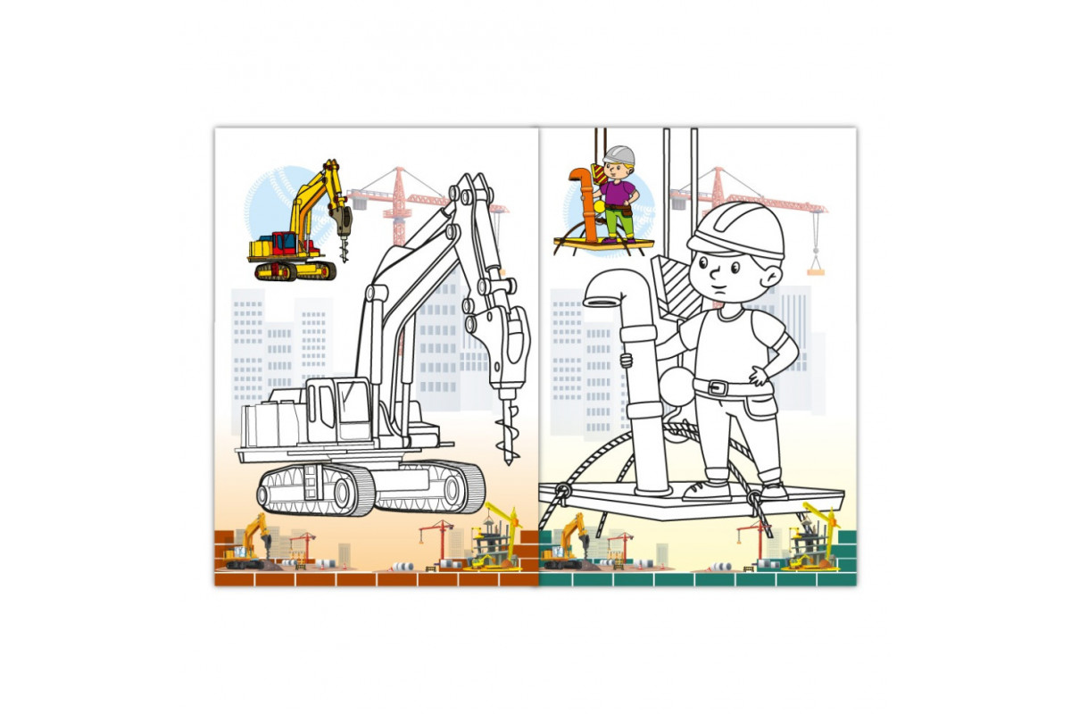 Дитяча розмальовка "На будівництві" РМ-77-02 з маскою