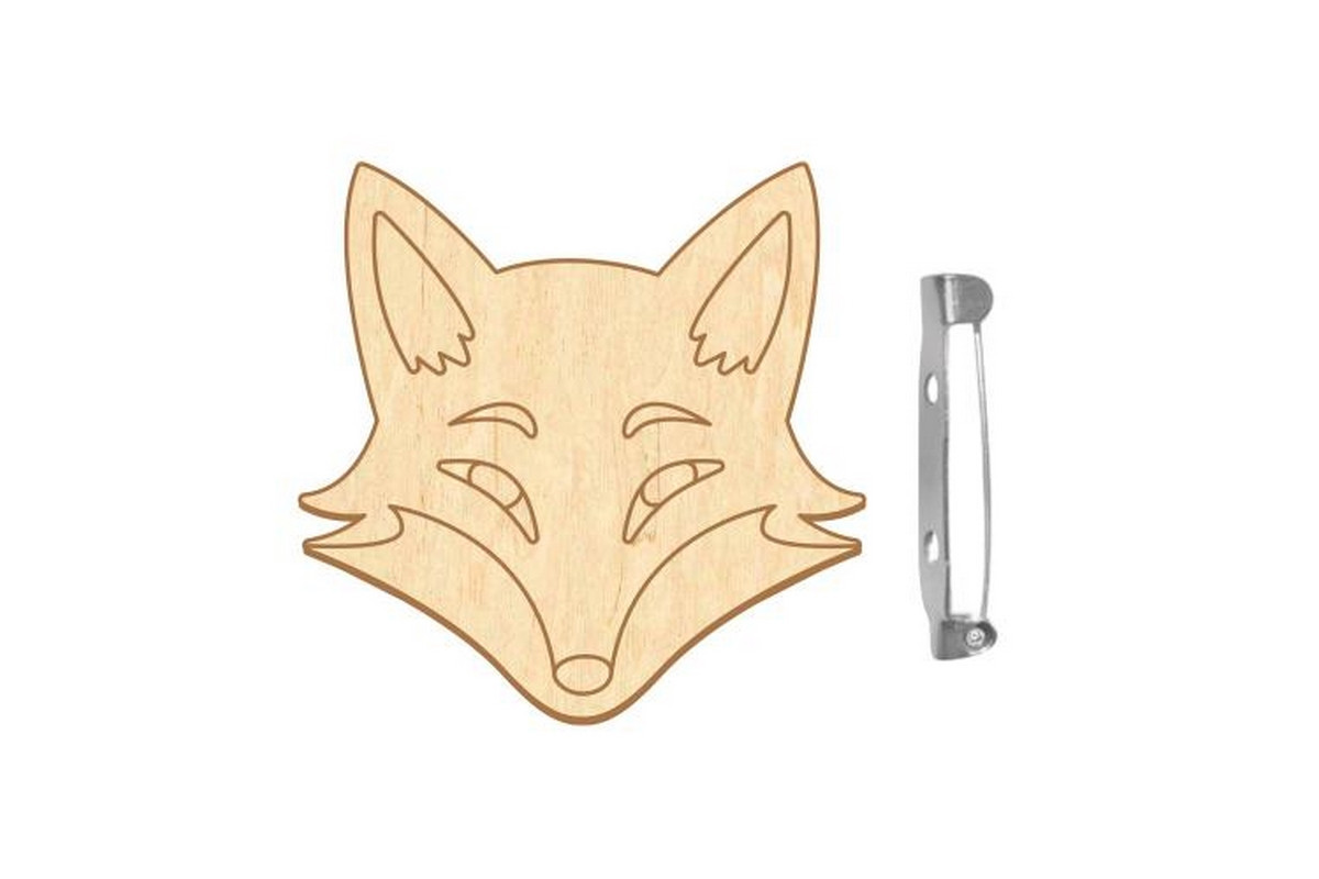 Заготовка брошки для розфарбовування "Лисиця" FDZB-095