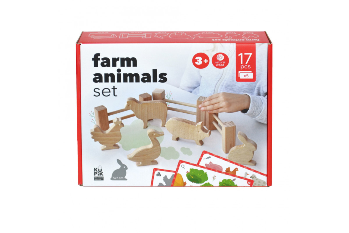 Дерев'яний ігровий набір "Фігурки тварин" Igroteco 900521, 17 деталей