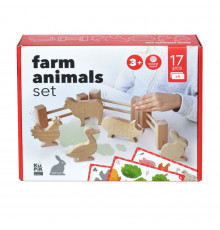 Деревянный игровой набор "Фигурки животных" Igroteco 900521, 17 деталей
