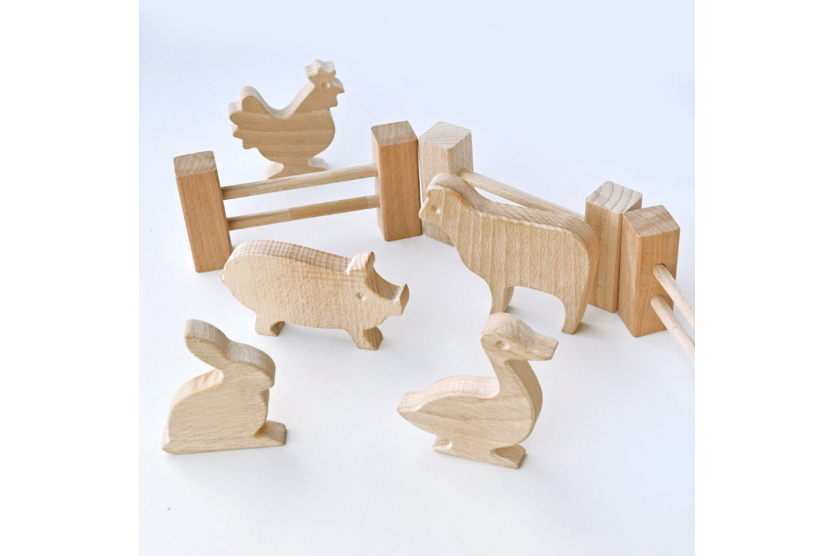 Дерев'яний ігровий набір "Фігурки тварин" Igroteco 900521, 17 деталей