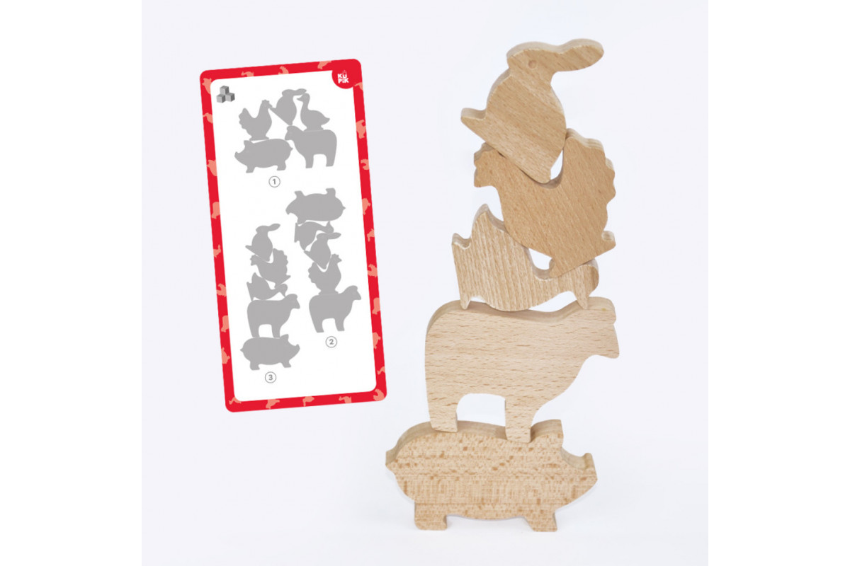 Дерев'яний ігровий набір "Фігурки тварин" Igroteco 900521, 17 деталей