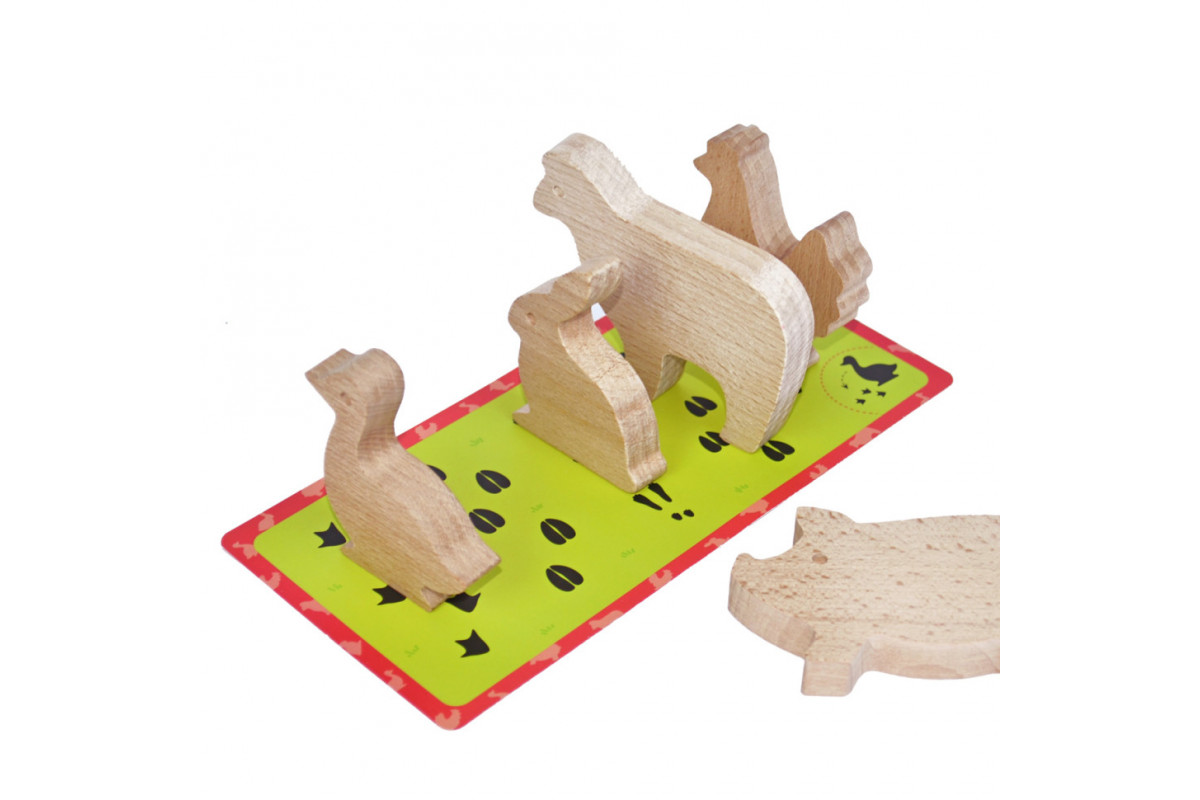 Дерев'яний ігровий набір "Фігурки тварин" Igroteco 900521, 17 деталей