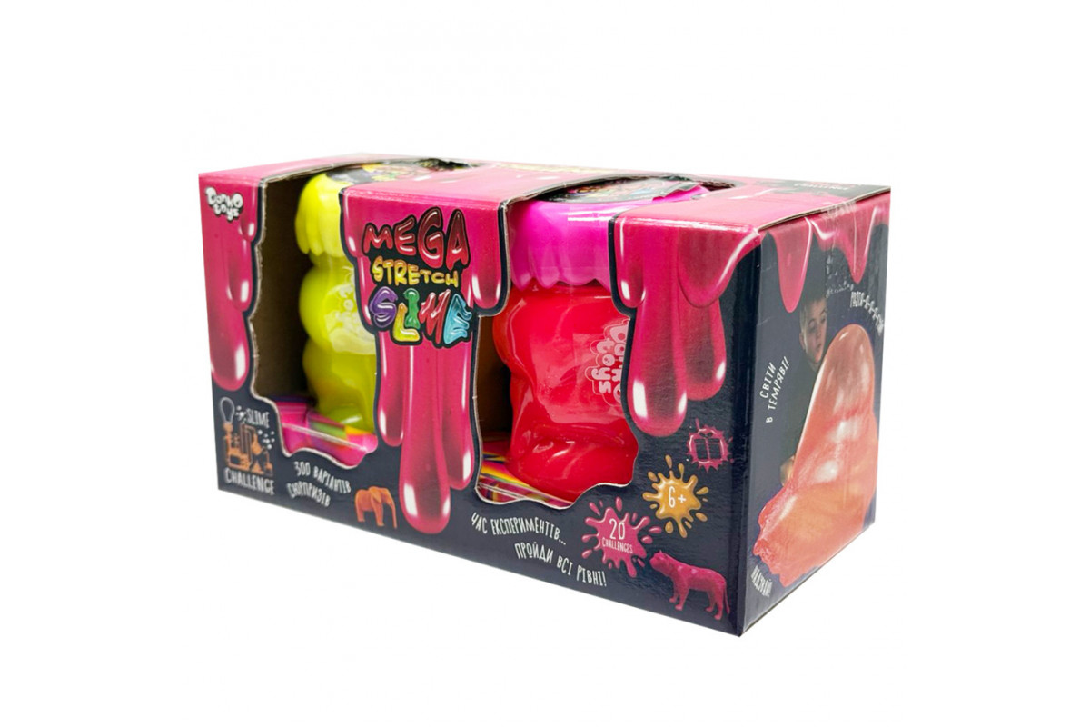 В'язка маса "Mega Stretch Slime" SLM-11-02U(Pink-Yellow) 2 банки