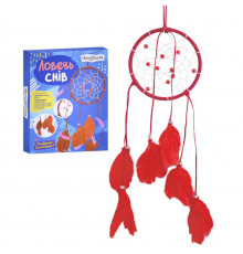 Набір для творчості "Ловець снів" M5871UA кільце 13см, шкіряний шнур, намистини, пір'я