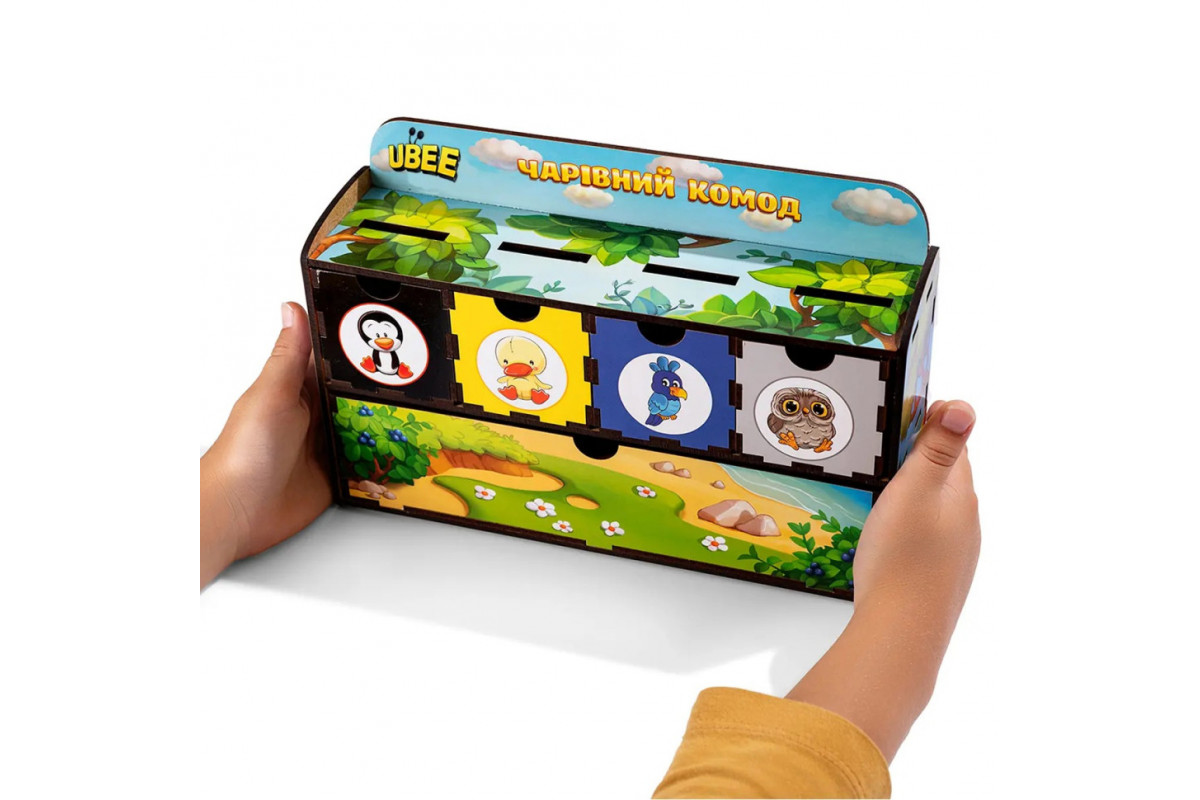 Деревянная настольная игра "Птицы" Ubumblebees (ПСД167) PSD167 сортер-комодик