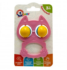 Детская погремушка "Котик" 9338TXK-11 розовый