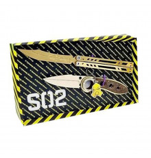 Набір ножів сувенірних дерев'яних SO-2 "МЕТЕЛЬ LEGASY & ВИКИДУХ ФЛІП BLACK" SO2-5-B