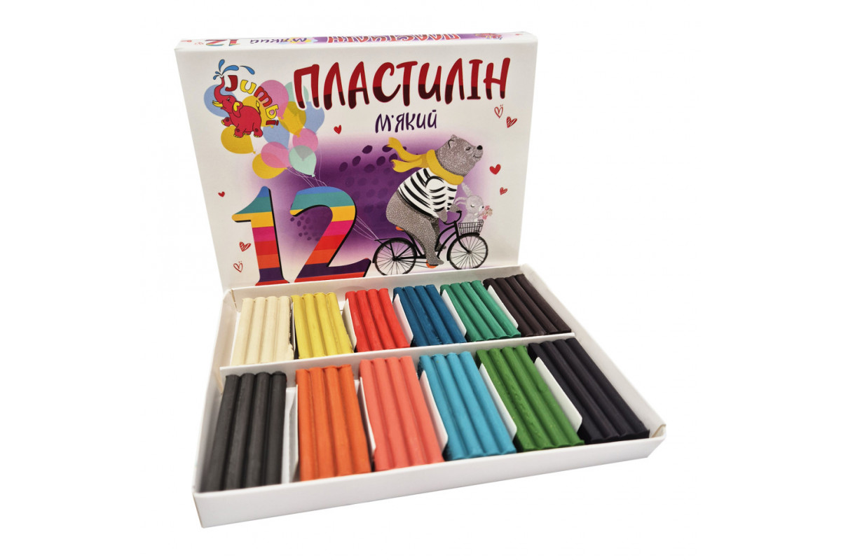 Детский мягкий пластилин КТ 230604, 12 цветов