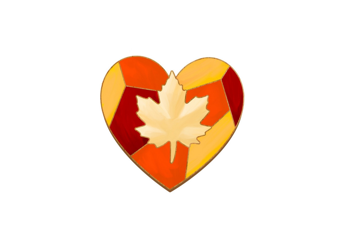 Заготовка броши для раскрашивания "Сердце осени" FDZB-097