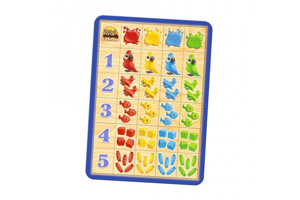 Деревянный пазл-сортер "Сравни и подбери" Ubumblebees (ПСФ108) PSF108 цвет и счет