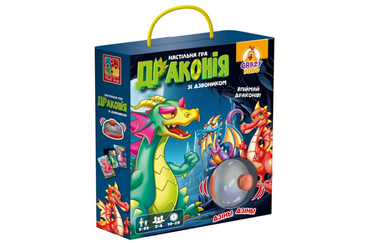 Настольная игра "Дракония" VT8010-12, 100 карточек, правила игры, 1 колокольчик