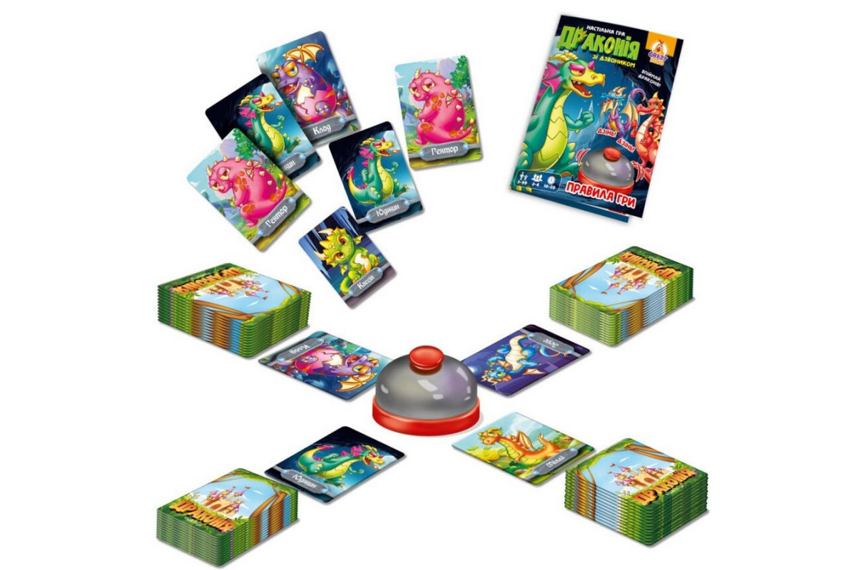 Настольная игра "Дракония" VT8010-12, 100 карточек, правила игры, 1 колокольчик