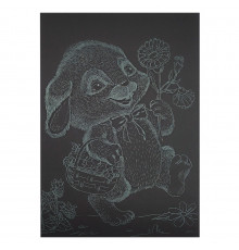 Гравюра А5 "Зайчик на прогулке" ГрА5з-7 эконом вариант в пакете 21 х 14,8 см