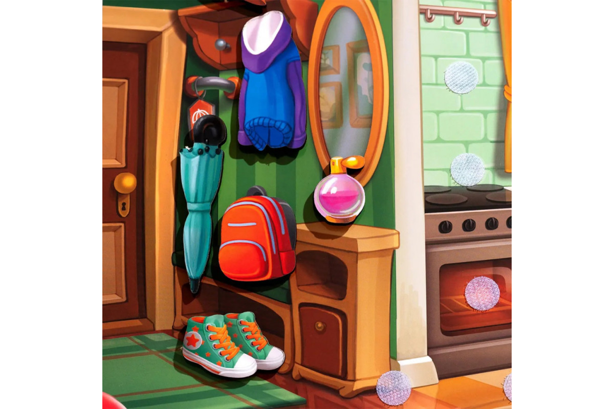 Деревянный пазл-вкладыш "Наведи порядок в комнате и накорми Ваню" (ПСД271) PSD271