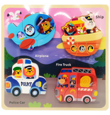 Деревянные пазлы-вкладыши 58570 Самолет