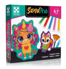 Набор для творчества "Sand Art Веселые друзья" VT4501-01, 5 флаконов с песком