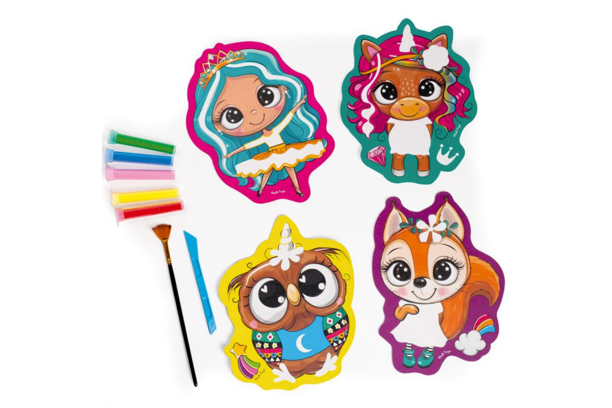 Набір для творчості "Sand Art Веселі друзі" VT4501-01, 5 флаконів з піском