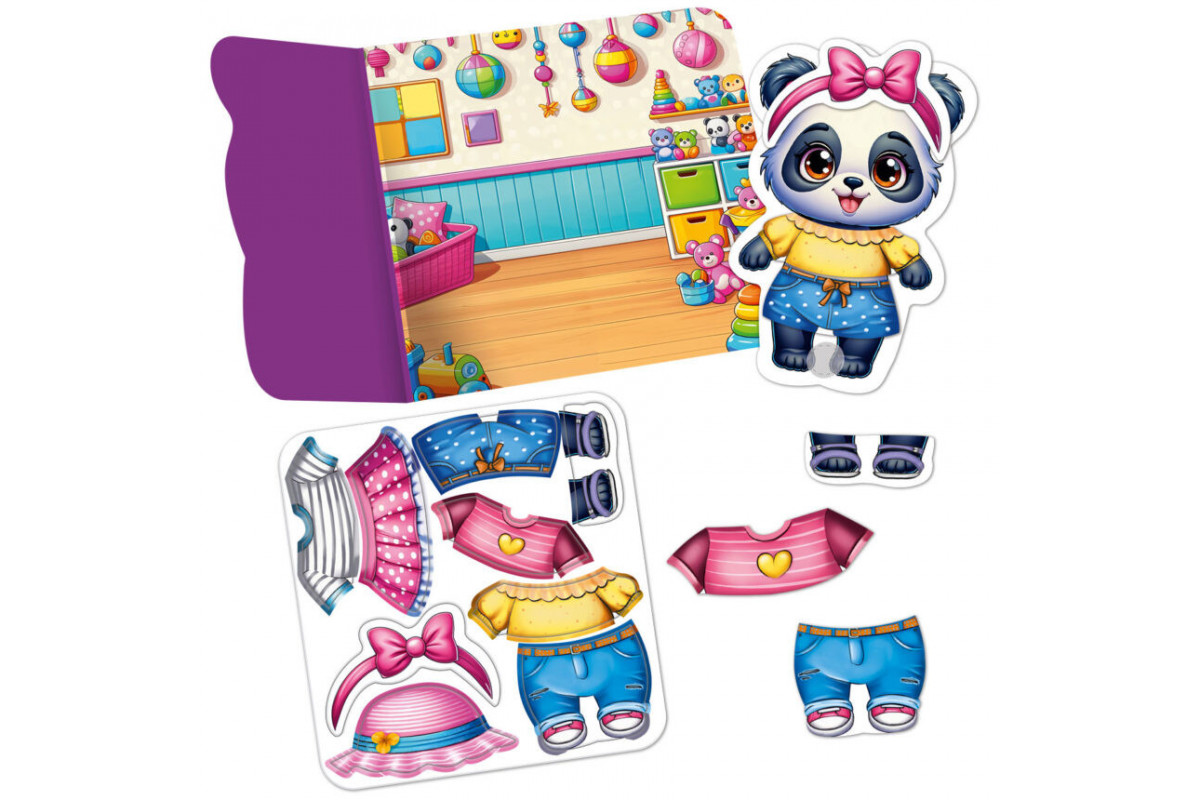Гра розвиваюча з липучками "Пандочка" VT1320-05, 9 елементів одягу