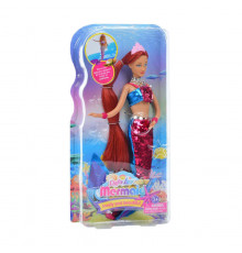 Детская кукла "Русалка" 8433(Red) красный, наряд с пайетками 29 см
