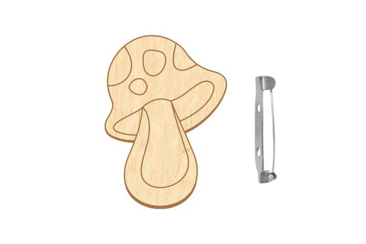 Заготовка брошки для розфарбовування "Веселий мухомор" FDZB-098